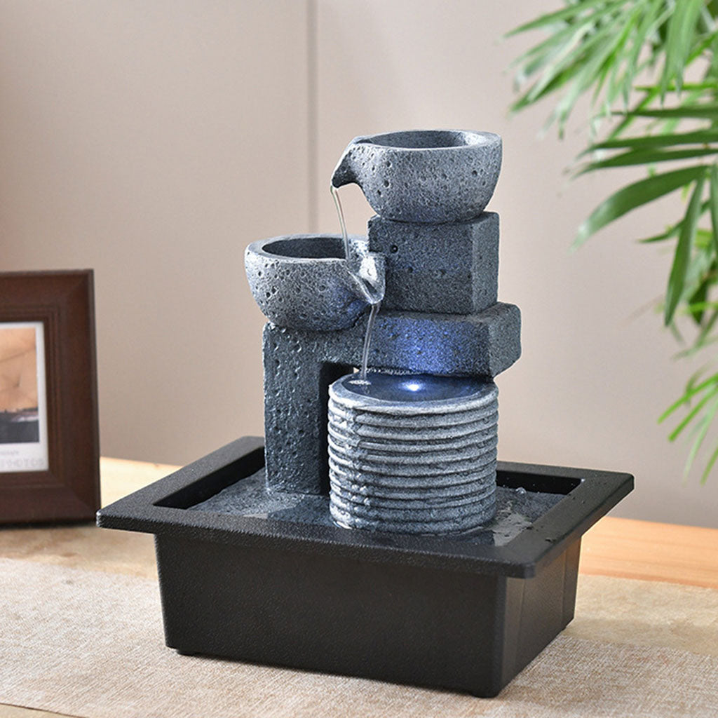 Tabletop Water Fountain Fortune Outdoor Waterfall Landscape Living Room Decorat image 9