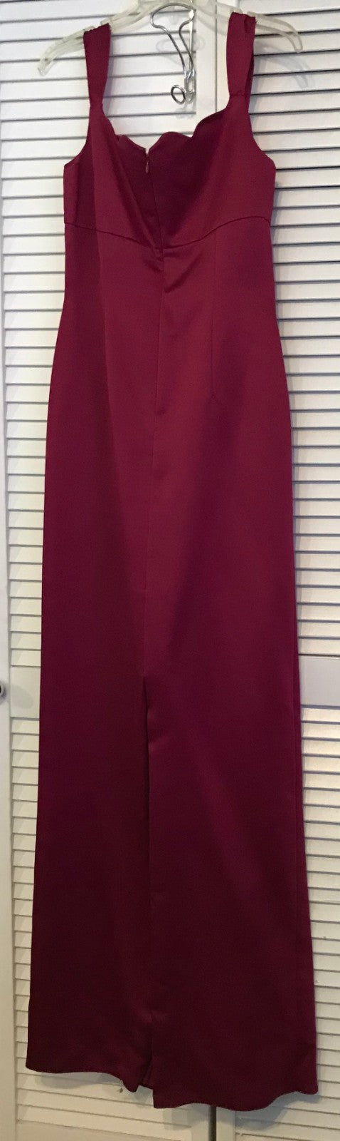 Watters & Watters Women Dress Chiffon Maroon Sleeveless Full-Length Size 12 image 1