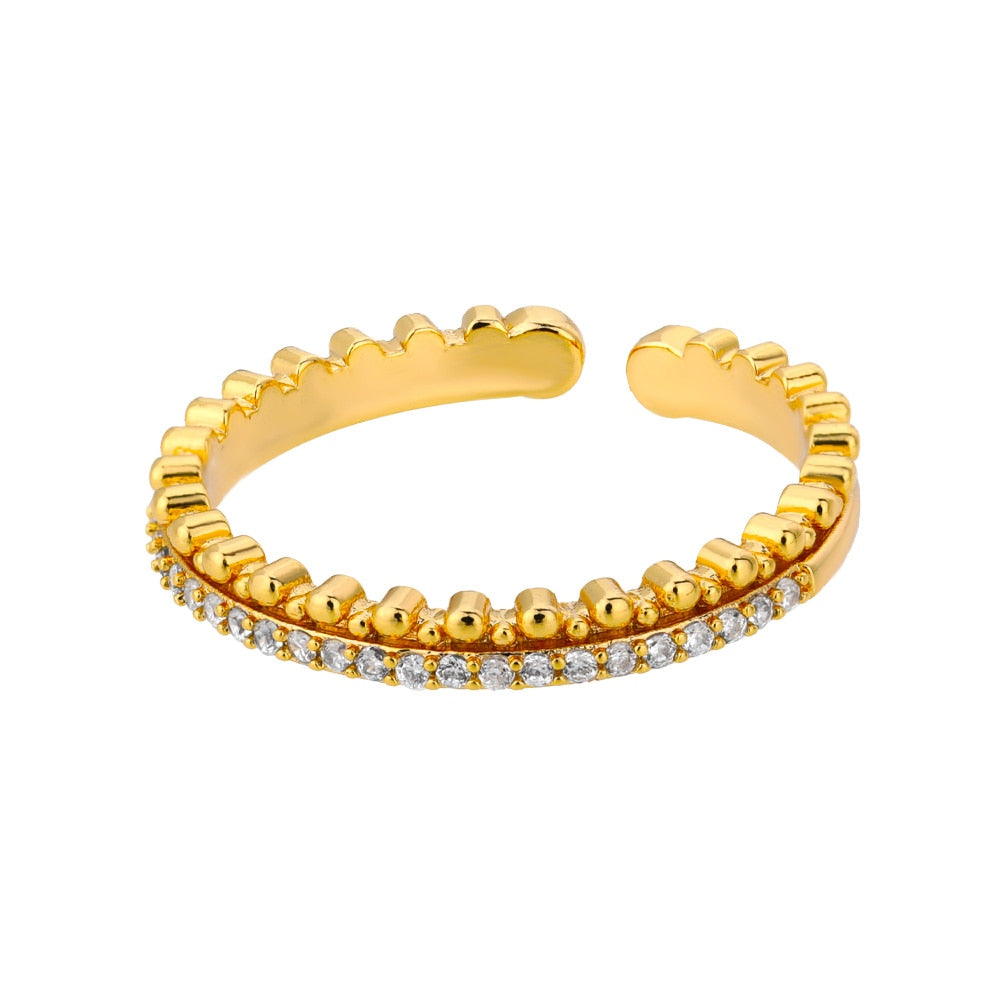 48 Style Women Stainless Steel Rings Gold Color Hollow Out Geometric Open Ring  image 15