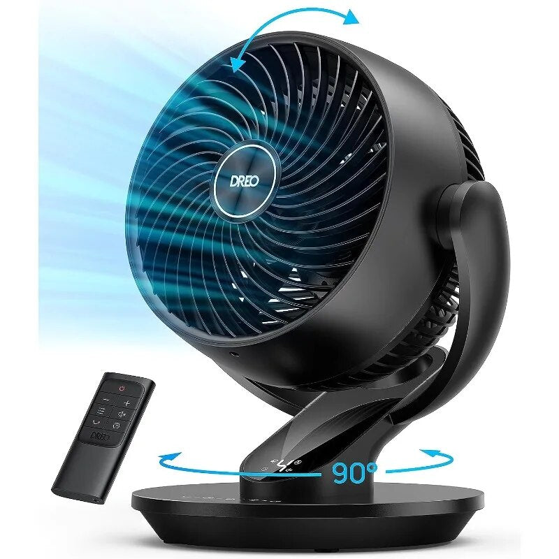 9 Inch Quiet Oscillating Floor Fan with Remote, Air Circulator Fan for Whole Ro image 0