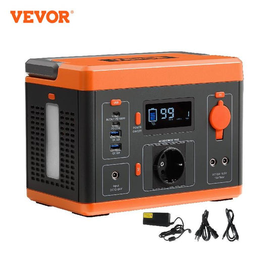 VEVOR Portable Power Station Solar Generator 296Wh 300W Pure Sine Wave Lithium image 0