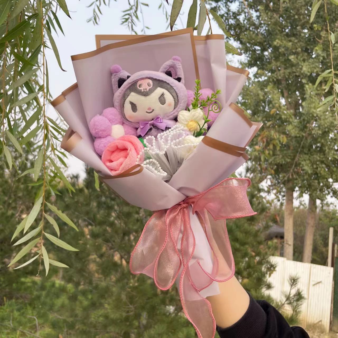 Kawaii Hello Kitty Cat Plush Dolls  Rose Soap Flowers Bouquet Christmas Valenti image 25