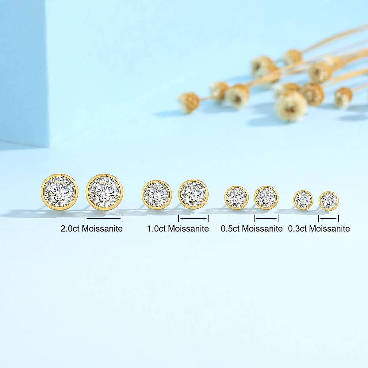 Szjinao Moissanite Earrings 18k Gold 100% Real With Certificate Luxury AU750 Je image 1