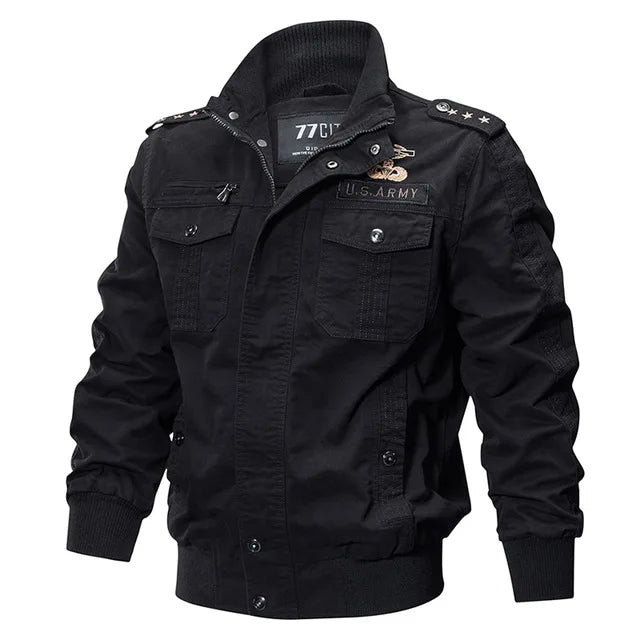 Motorcycle Military Bomber Jacket Men Spring Autumn motor Casual Multi-pocket P image 0