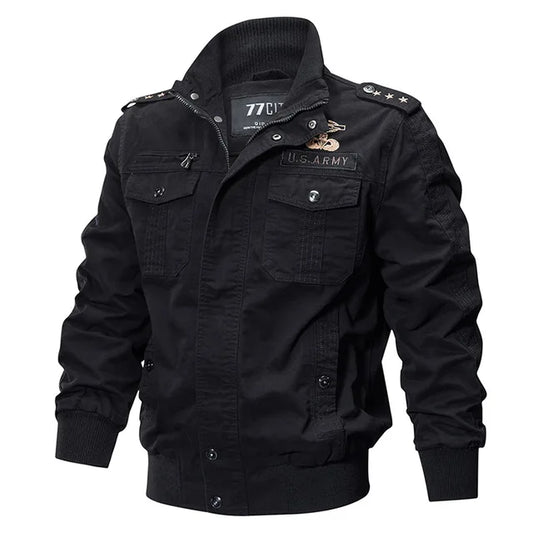 Motorcycle Military Bomber Jacket Men Spring Autumn motor Casual Multi-pocket P image 0