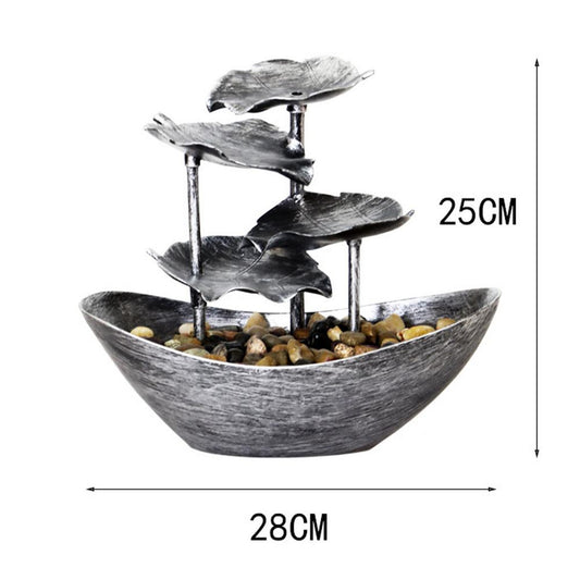 Tabletop Fountain Waterfall Fountain For Indoor Decor Water Over Sailing Lotus image 0