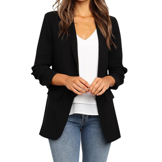 Autumn New Blazer Jacket Women Fashion Solid Formal Blazers Femme Jackets Offic image 0