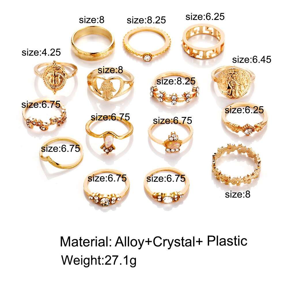 15 Retro Lady Jewelry Retro Gold-color Coins Cross Love Ring Europe And America image 6