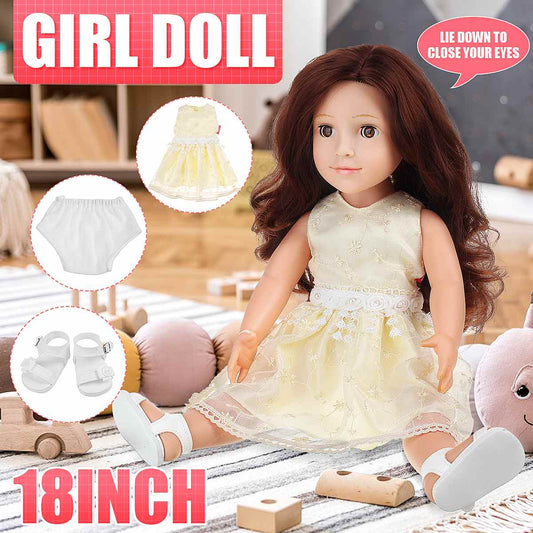45CM Full Body Vinyl Baby Dolls Toddler Baby Dolls Sleeping Accompany Doll Chris image 0