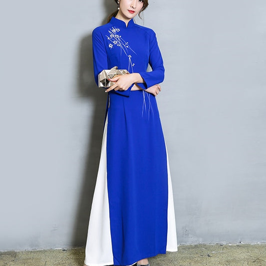 Ao Dai 2020 Spring Summer New Vietnam Dress for Women Elegant Cheongsam Traditi image 0