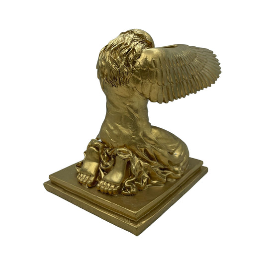 Ark Angel Statue Innovative Ark Angel Statue Decorative Resin Figurine Gold Fin image 0