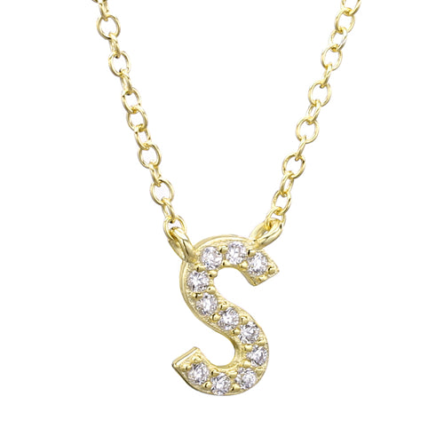 Moonmory 925 Sterling Silver Simple Gold Letter K J S Pendant Necklace For Wome image 2