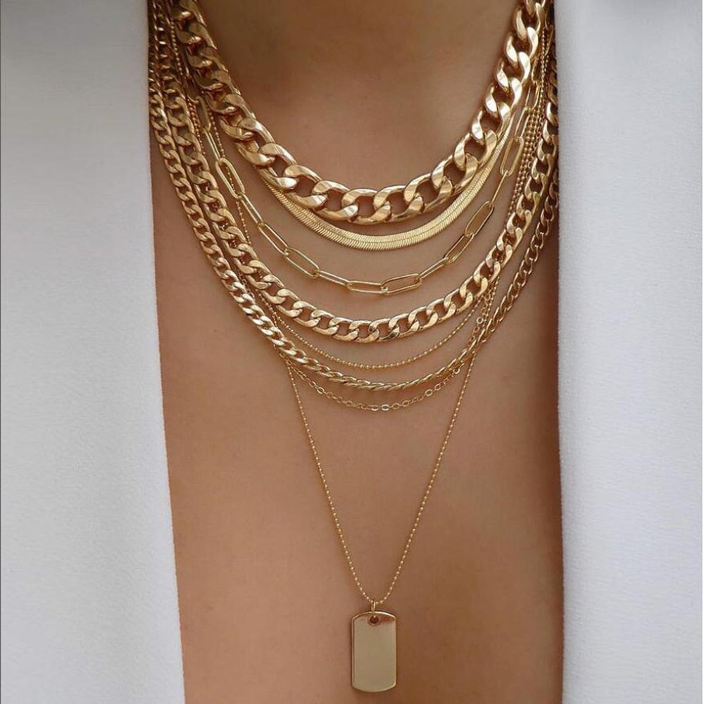 bls-miracle Bohemia Gold Color Multiple Styles Necklace For Women Trendy Multi- image 29