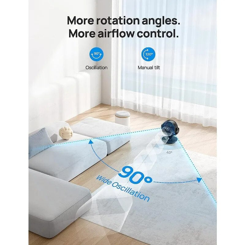 9 Inch Quiet Oscillating Floor Fan with Remote, Air Circulator Fan for Whole Ro image 6