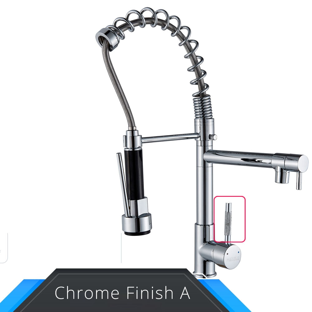 Rozin Black and Rose Golden Spring Pull Down Kitchen Sink Faucet  Hot & Cold Wa image 7