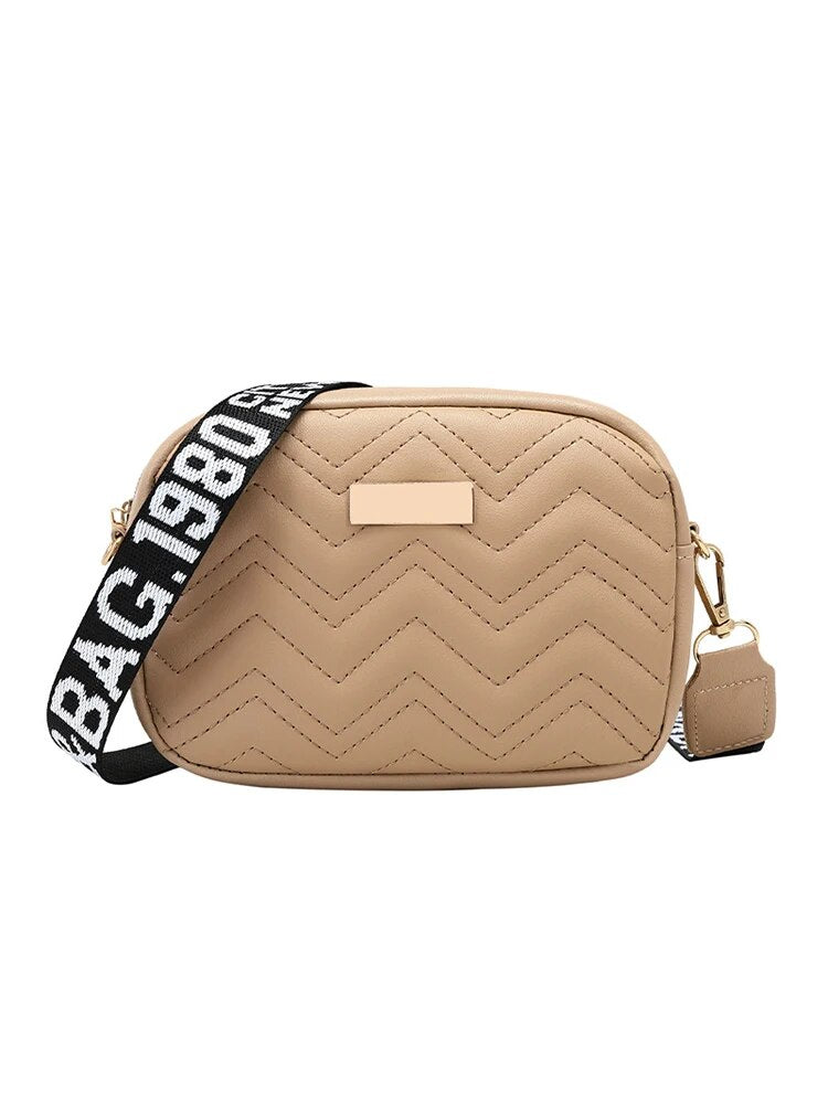 Wave Embroidery Square Bag Shoulder Strap With Printed Large Capacity Shoulder image 2