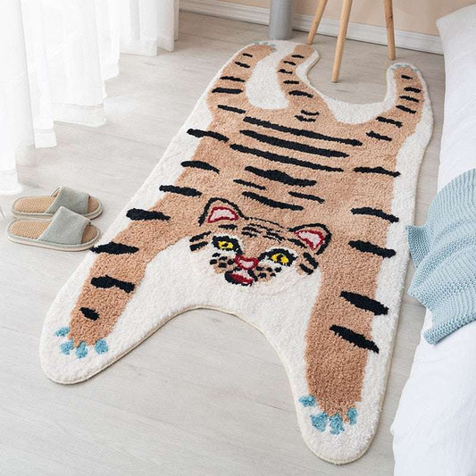 Tiger Carpet for Living Room Cute Cartoon Bedroom Rugs Anti Slip Bedside Kids R image 0