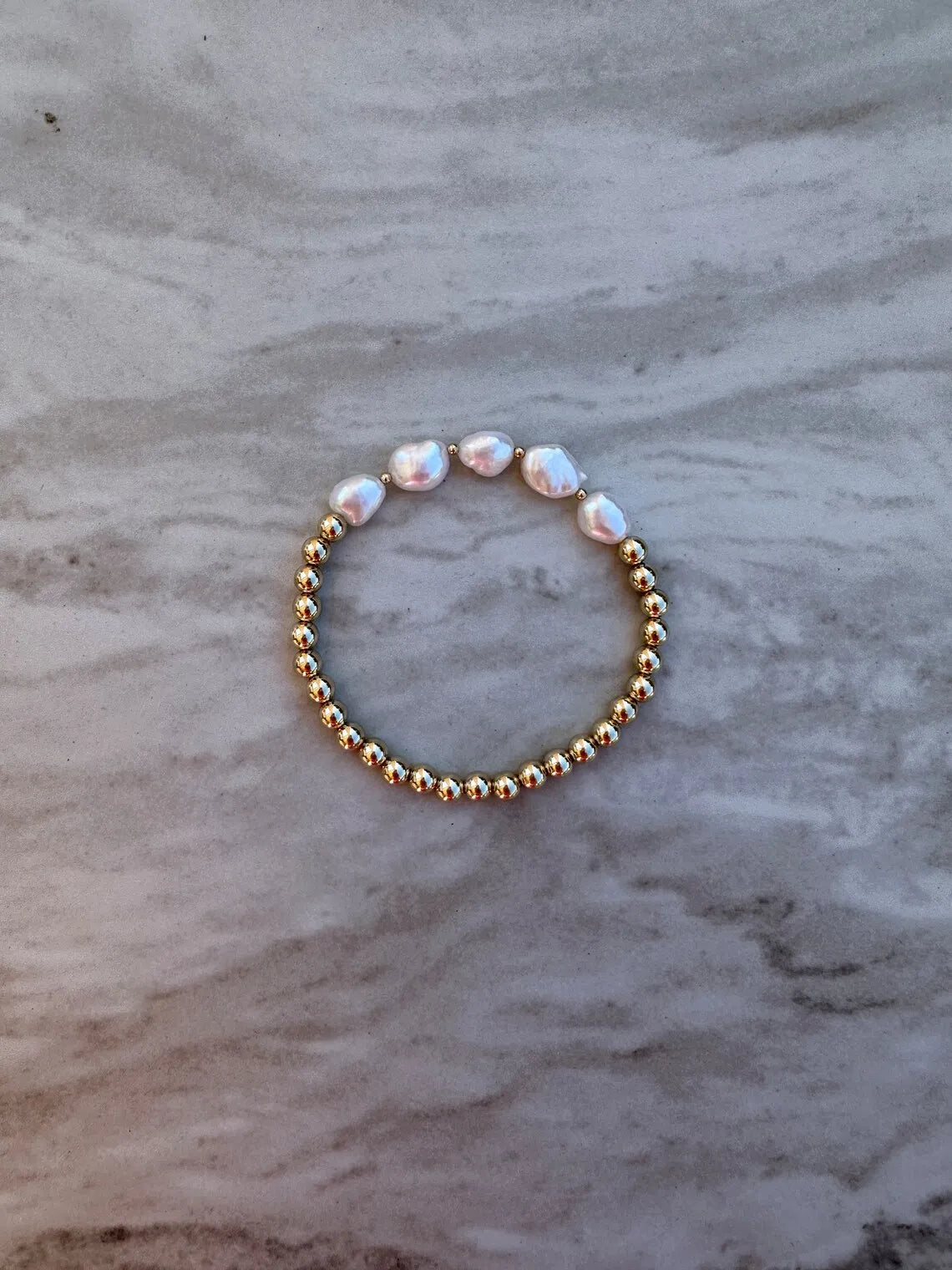 CCGOOD Freshwater Pearl Bracelets Gold Plated 18 K Beaded Shell Bracelet for Wo image 0