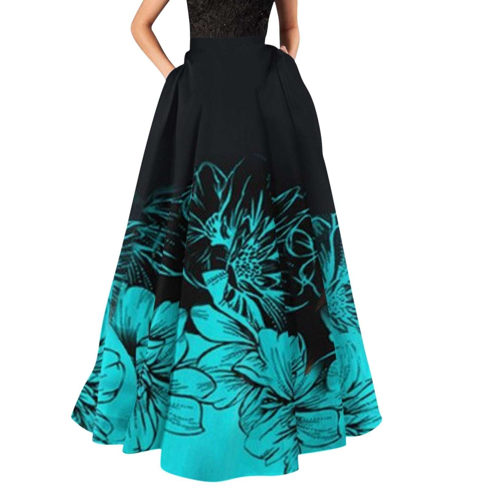 Long Skirts for Women Summer Gold Tummy Control Printed Maxi Skirts for Women F image 9