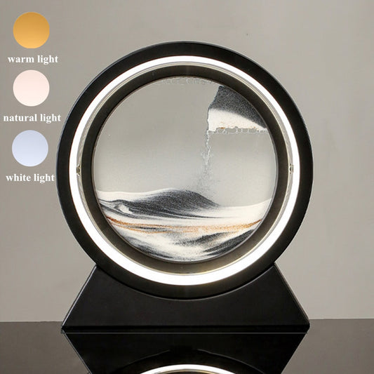 LED Table Lamp Moving 3D Sand Art Picture Deep Sandscape In Motion Display image 0