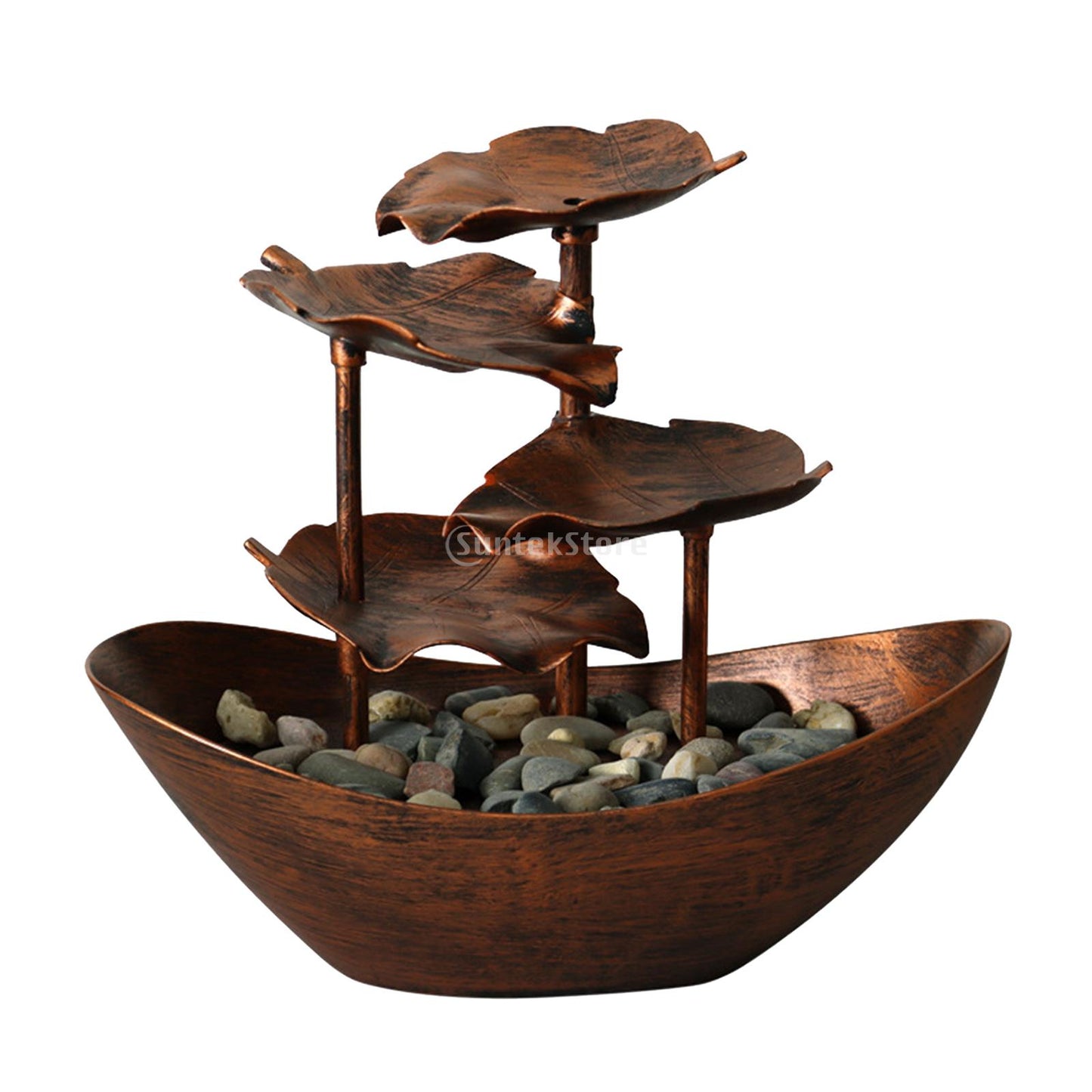 Relaxation Indoor Waterfall Fountain Tabletop Water Fountain LED Light USB Oper image 3