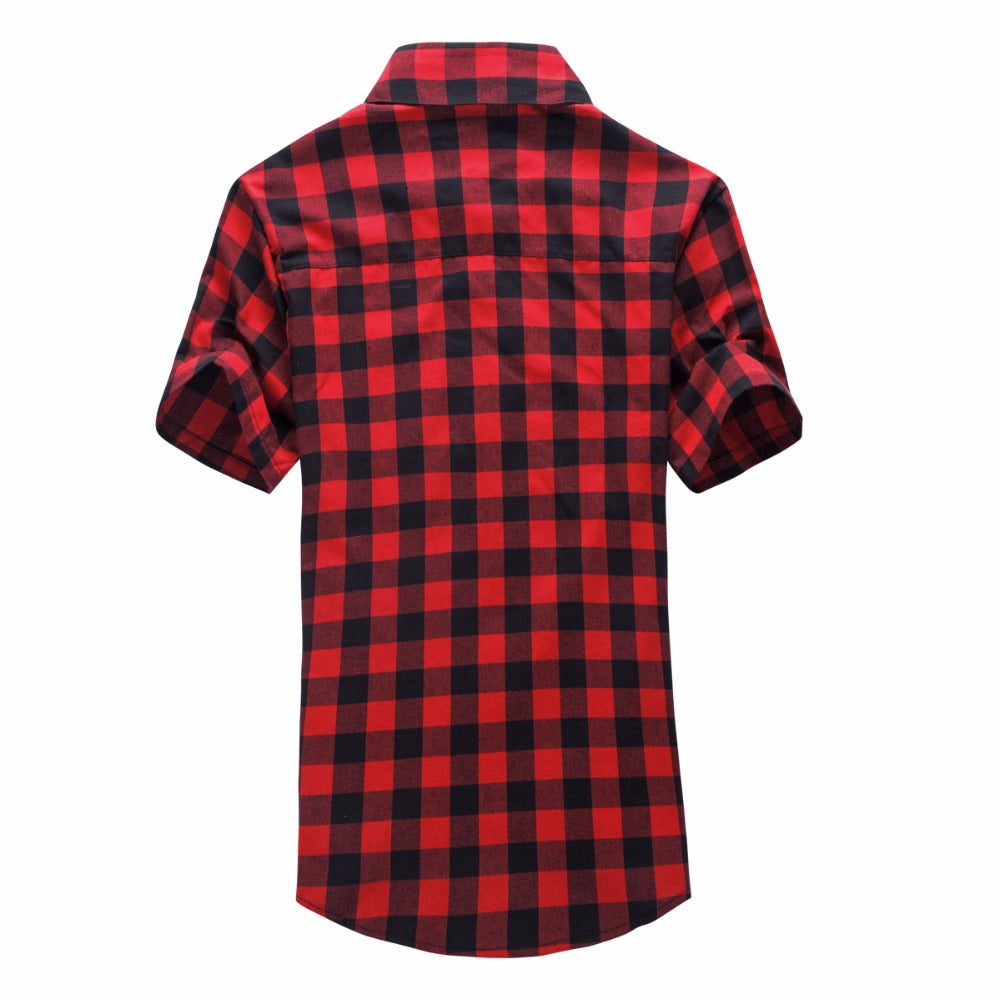 Red And Black Plaid Shirt Men Shirts 2024 New Summer Fashion Chemise Homme Mens image 9