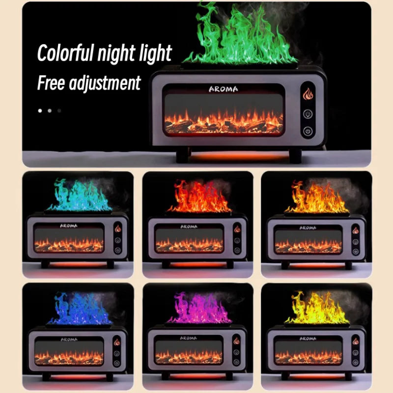 NEW 3D Simulated Fireplace Diffuser 7 Colors LED Ultrasonic  Essential Oil Fire image 5