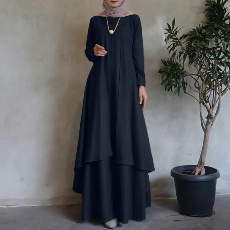 Irregular Hem Loose Long Dress Dubai Turkey Abaya Hijab Sundress Oversized ZANZ image 2