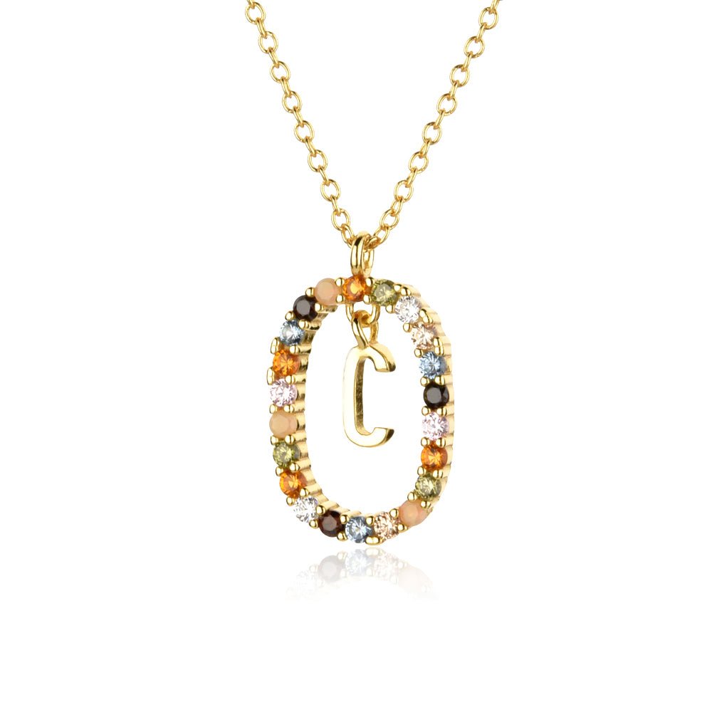 KIKICHICC 925 Sterling Silver Gold Letters E K T Alphabet Initial Long Chain Ne image 26