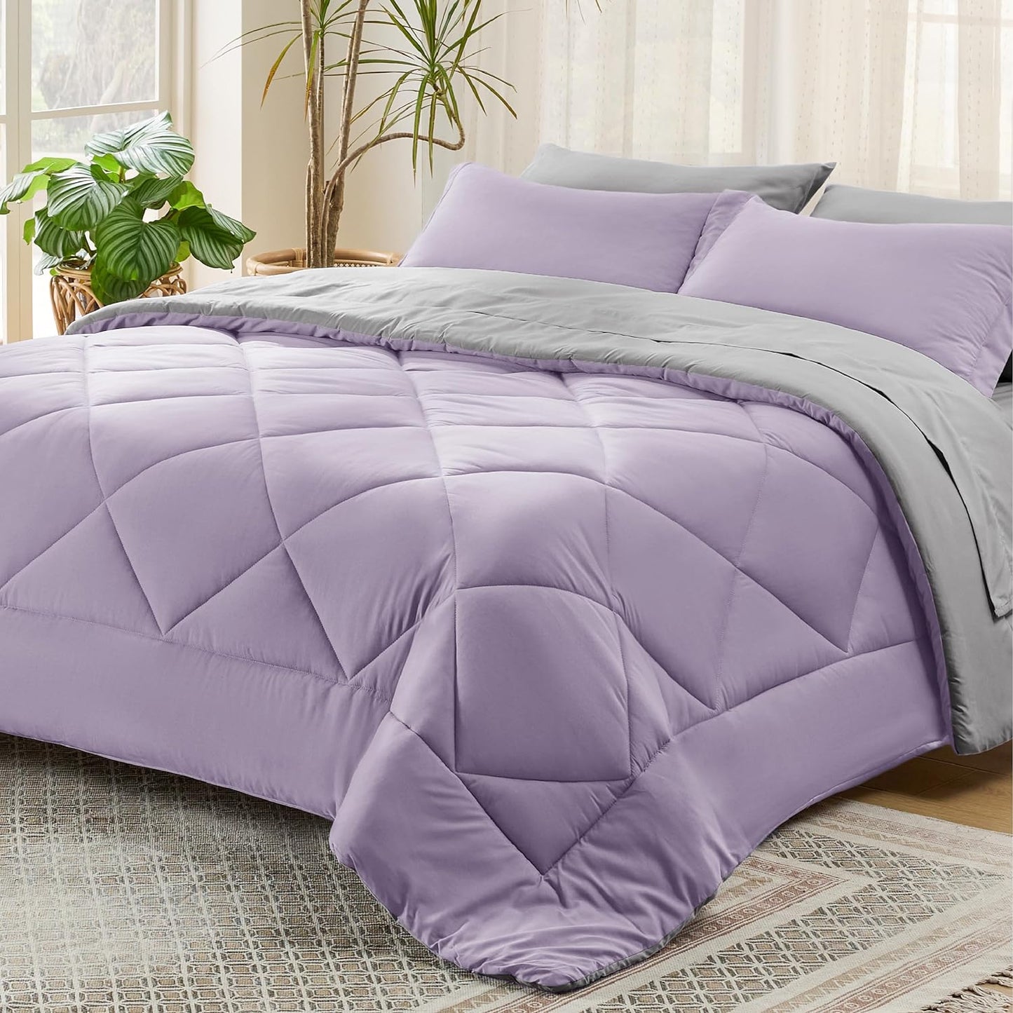 Bedsure Comforter Set - Reversible Queen Bed in a Bag with Comforters, Sheets,  image 10