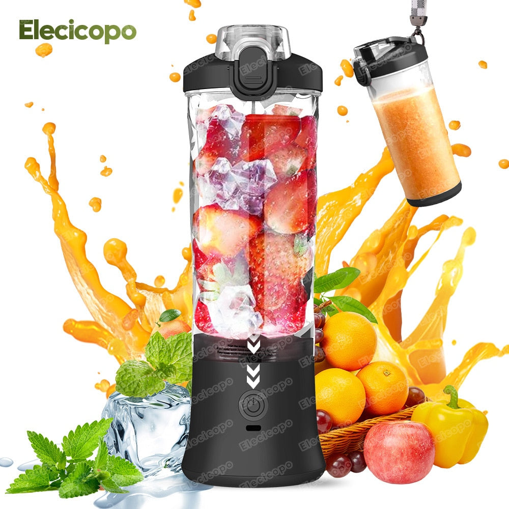 Portable Electric Juicer Fruit Mixers 600ML Blender with 4000mAh USB Rechargeab image 0