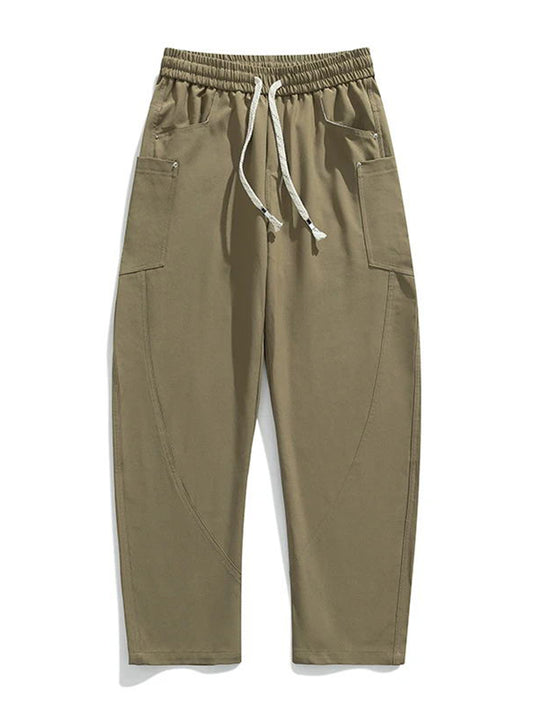 2024 New Spring Autumn Men's Sweatpants Multi-Pockets Wide Leg Casual Cargo Pan image 0