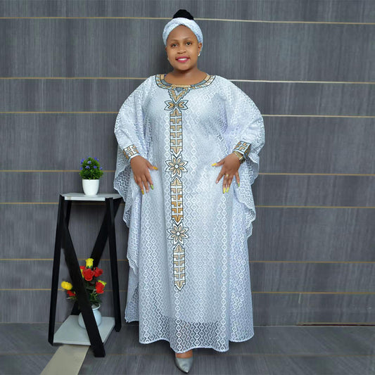 Plus Size African Clothes for Women 2024 New Dashiki Ankara Embroidery Bazin Ri image 0
