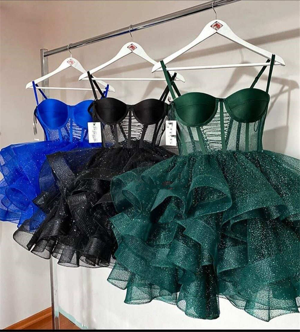 Shiny Simple Purple Off Shoulder Short Homecoming Dresses Balls Gown Beaded Min image 1