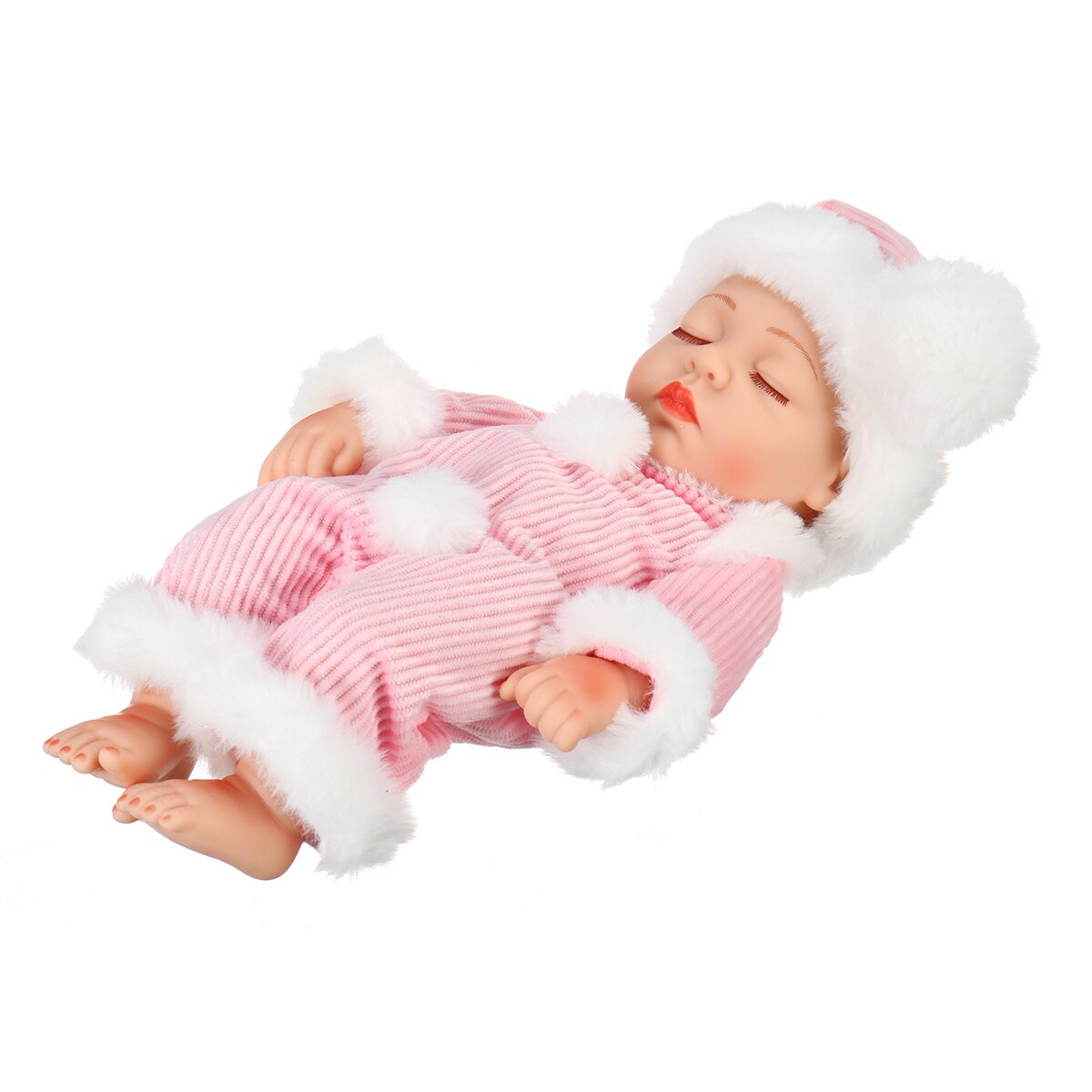 11inch Sleeping Baby Doll With Hat Rebirth Doll Realistic Baby Dolls Handmade Gi image 4