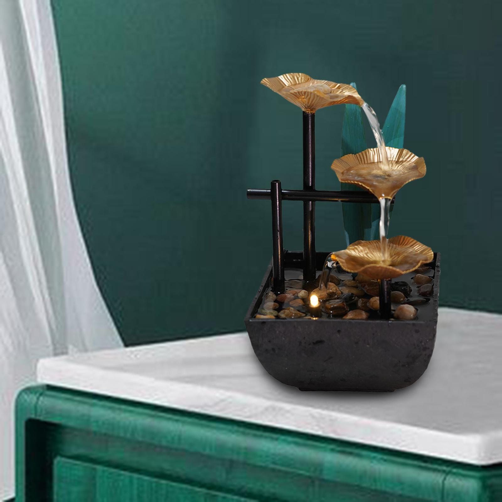 Relaxation Tabletop Water Fountain Indoor Garden Zen Desktop Waterfall Decor image 1