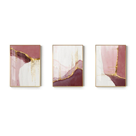 Pink Gold Ink  Home Decorative Painting Abstraction Modern Art Spray Pictures B image 0