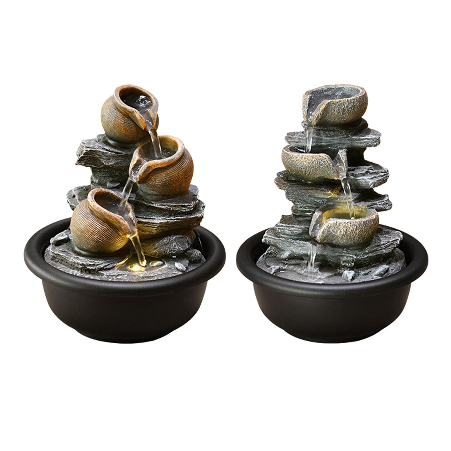 Tabletop Fountain Decor with Light Indoor Waterfall Fountains Mini Waterfall De image 1