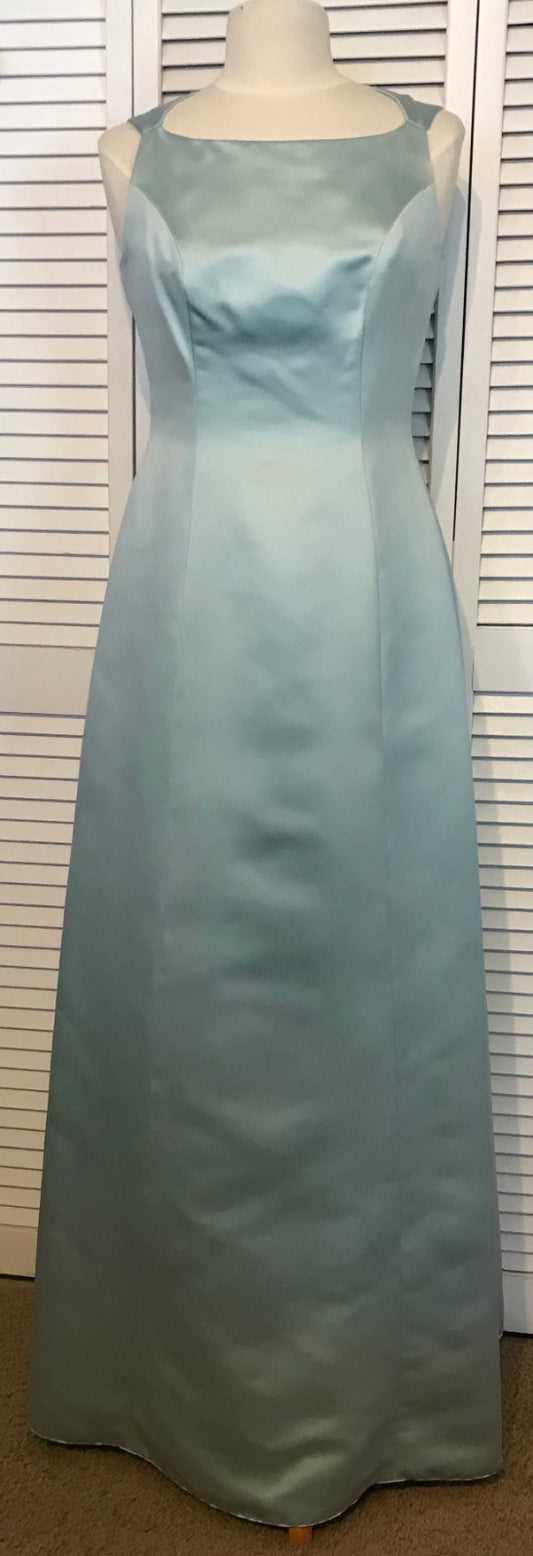 Watters & Watters Women Satin Mint Sleeveless Full-Length Size 8 image 0