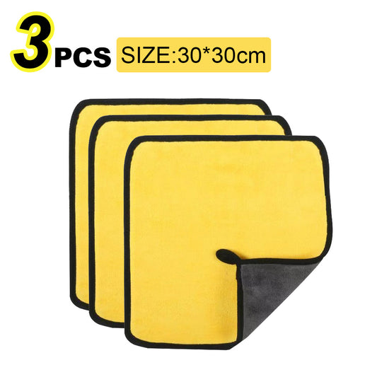 Car Wash Microfiber Towel 30x30/60CM Car Cleaning Drying Cloth Hemming Car Care image 0