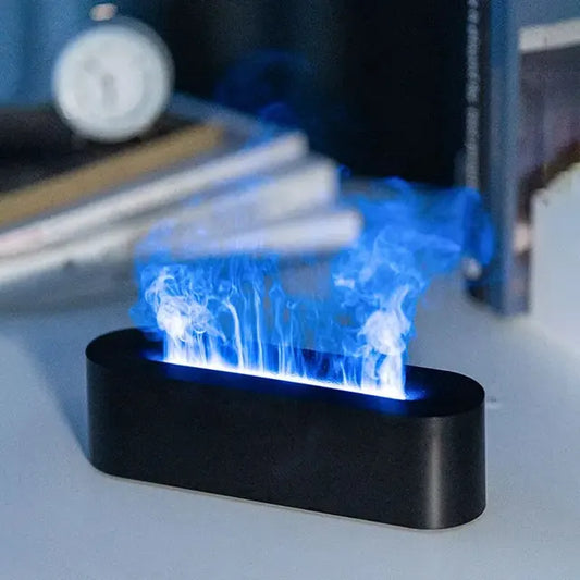 For RGB Flame  Diffuser Humidifier USB Desktop Simulation Light Aromatherapy Pu image 0