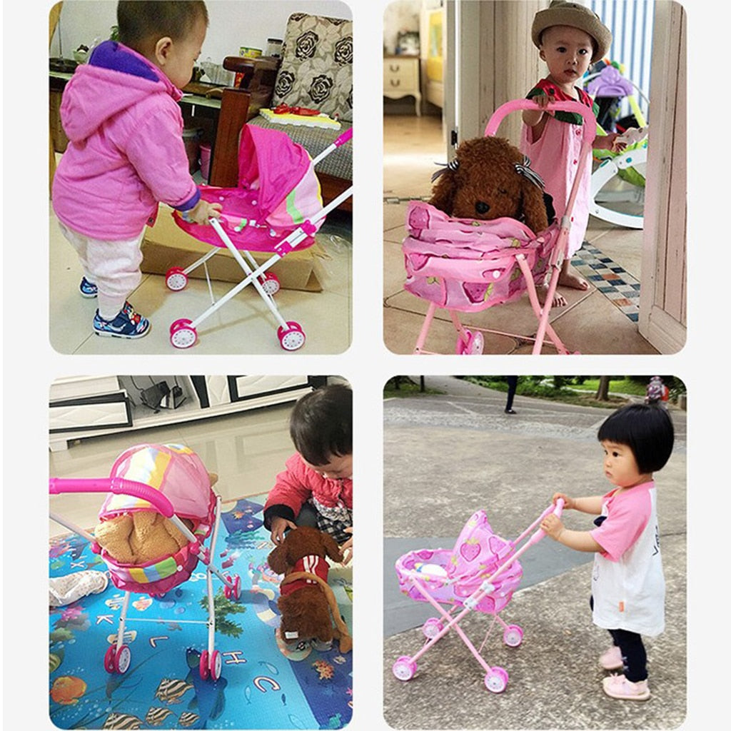 Portable Doll Stroller Applicable for 9-12inch Reborn Dolls or 25-30cm Baby Doll image 1