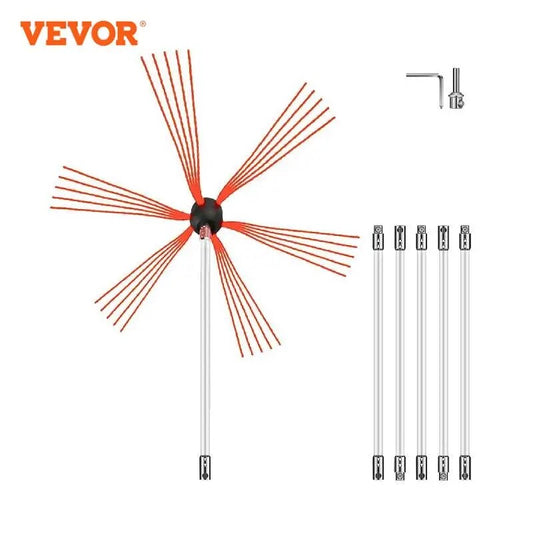 VEVOR Chimney Cleaner Sweep Kit Nylon Electrical Drill Drive Flexible Rod Rotar image 0