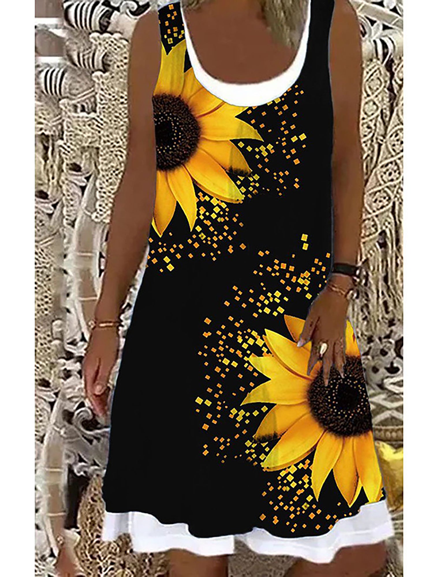 2024 Europe and the United States spring and summer new women's print splicing image 5