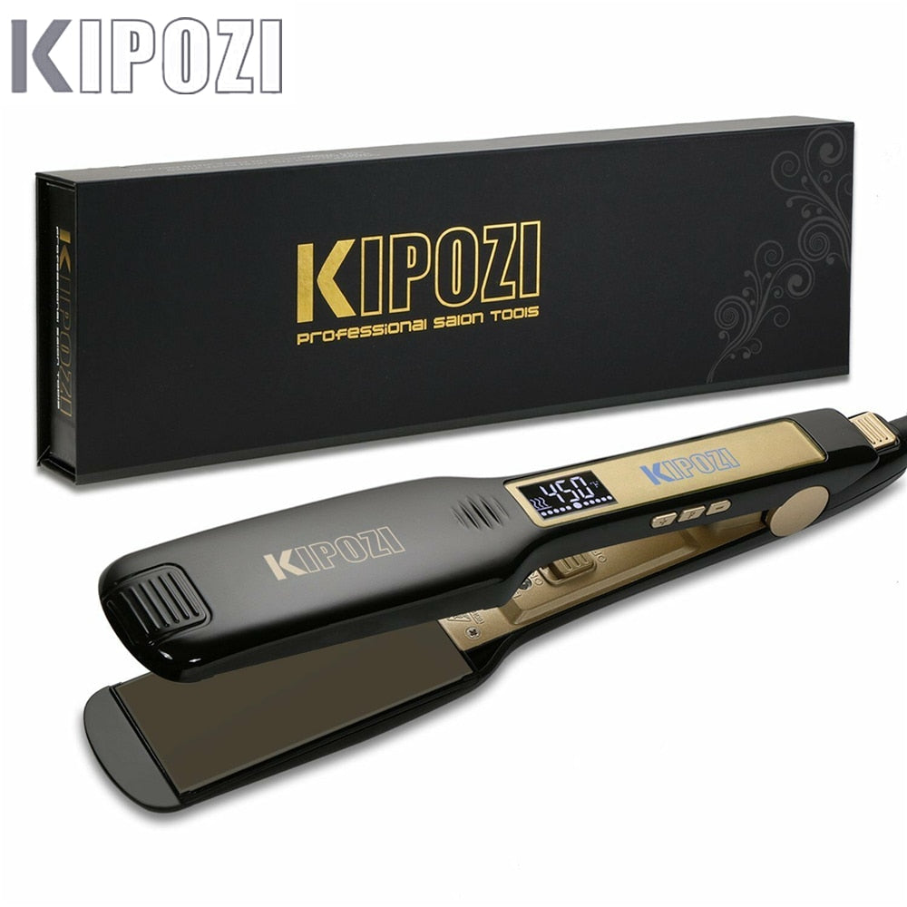 2023 KIPOZI Professional Titanium Flat Iron Hair Straightener with Digital LCD image 0