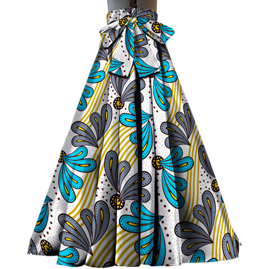 ON SALE!!! youth maxi skirt, African kente design Maxi Skirt With Pockets High  image 0