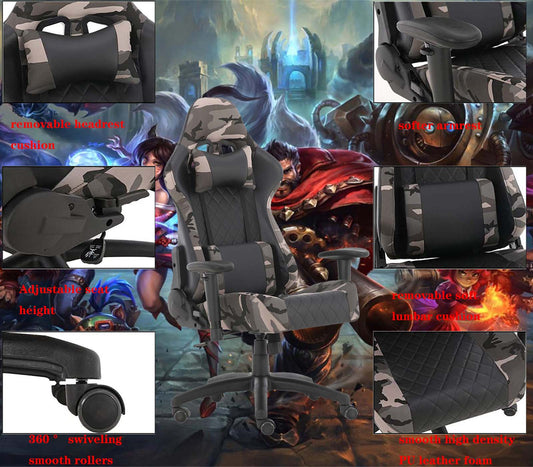 US Warehouse Computer Desk Chair Gaming Chair Office Swivel Chairs with headrest image 0