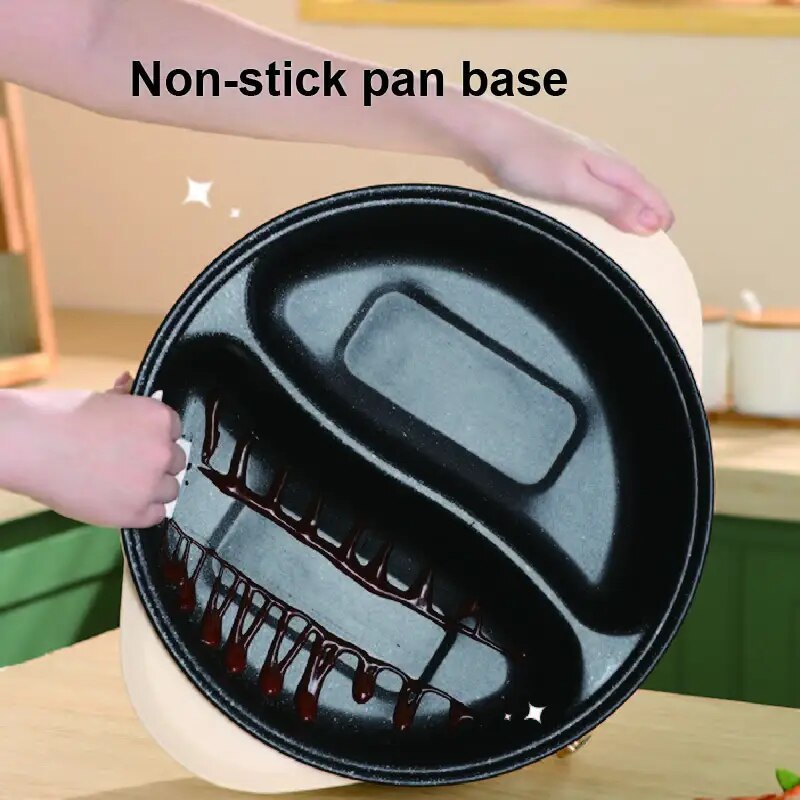 6L Electric Hot Pot Mandarin Duck Pot Non Stick Barbecue Integrated Pot Large C image 4