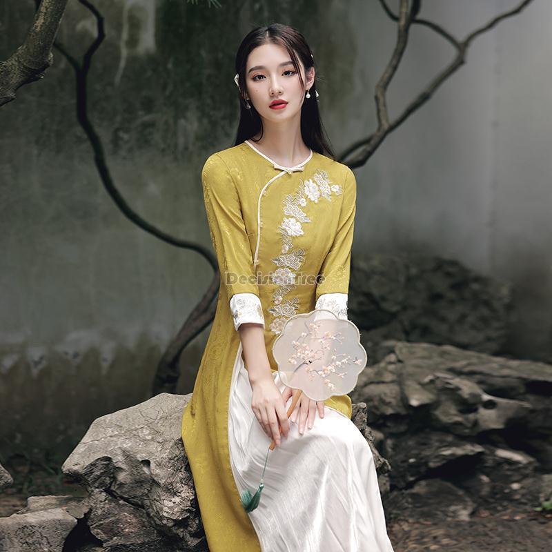 2024 aodai vietnam clothing cheongsam aodai vietnam dress vietnamese women trad image 2