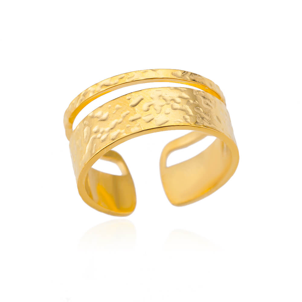 48 Style Women Stainless Steel Rings Gold Color Hollow Out Geometric Open Ring  image 32